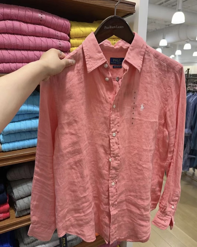 Clearance Sale Does Not Support 7-Day No-Reason Returns. Ralph Lauren Women's Linen Shirt, Blue