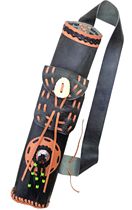 ArcheryMax archery supplies pure handmade high-grade cowhide quiver quiver single shoulder back arrow pot