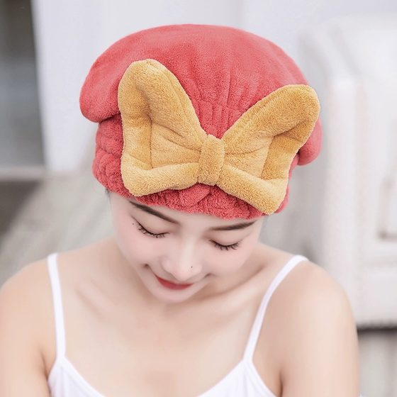 干发帽超强吸水速干帽蝴蝶结新款可爱干发巾洗头发浴帽女包头巾