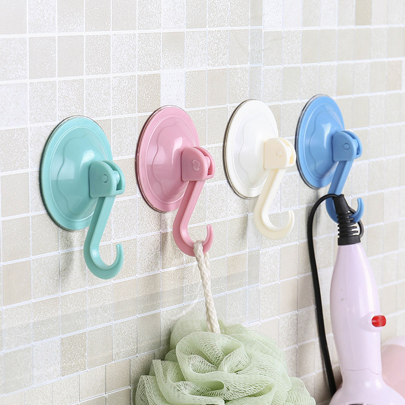 Punch-free powerful no-mark vacuum suction cup hooks kitchen wall-mounted bathroom door rear wall adhesive suction cup type adhesive hook