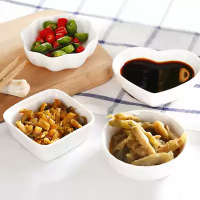 Home creative small plate ceramic plate Japanese tableware sauce vinegar seasoning snack small plate vinegar dish dipping plate bone plate