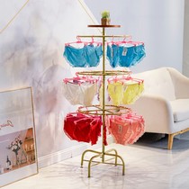 Underwear shelf display stand Floor-standing clothing store Nakajima multi-functional childrens rotating simple round hanging underwear rack