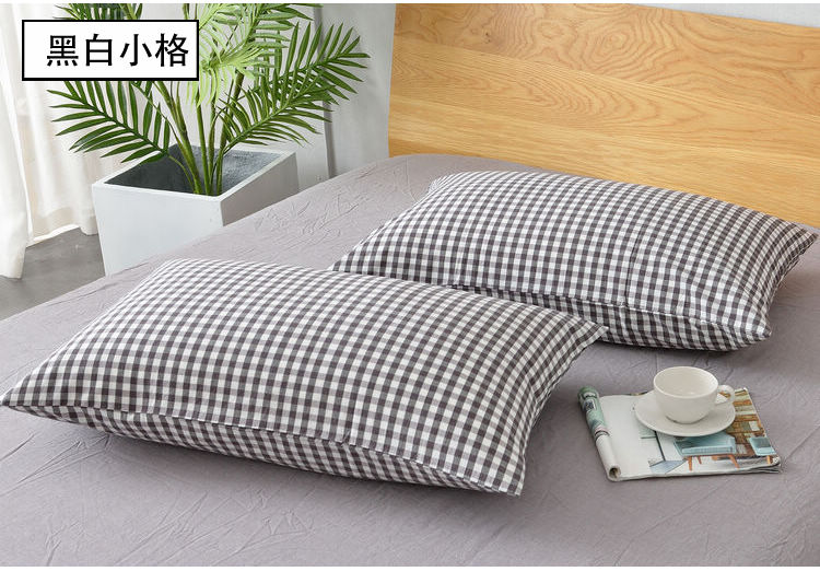Giặt vỏ gối bằng vải cotton tốt Vỏ gối 48x74cm lưới màu cotton đơn giản - Gối trường hợp gối tựa đầu ô tô