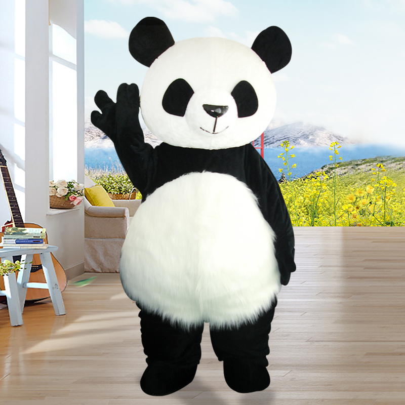 Big long-haired panda cartoon costume panda cartoon doll costume walking cartoon doll performance costume