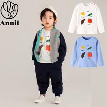 Annai childrens clothing counters 2021 autumn clothing new boys and children round neck long-sleeved knitted T-shirt XB131770