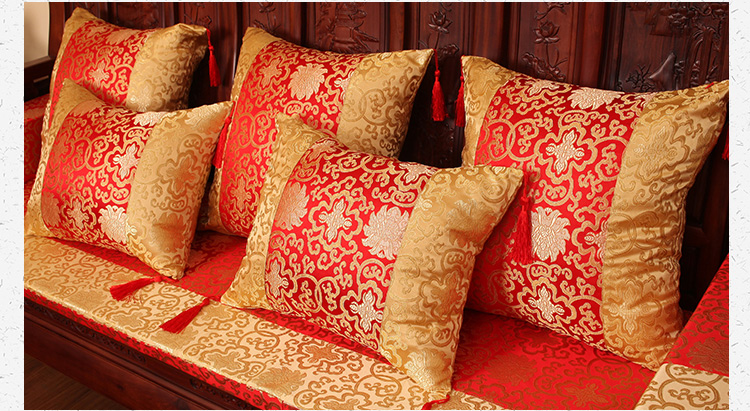 Kiểu Trung Quốc sofa gỗ gụ đệm gối Trung Quốc phong cách retro cổ điển Minh và nhà Thanh thắt lưng gối tựa lưng gối với bộ cốt lõi của tay vịn - Trở lại đệm / Bolsters gối vuông tựa lưng sofa