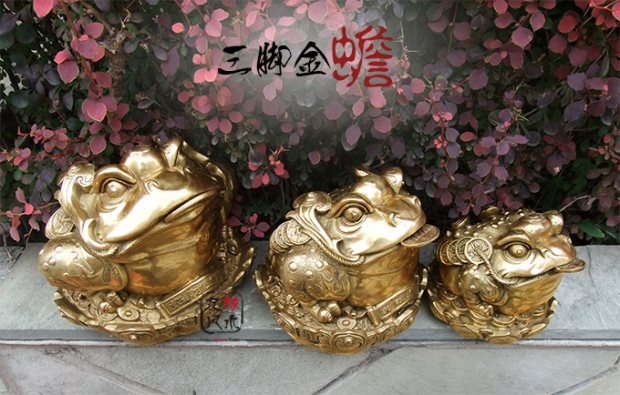 Giảm 50% đóng gói đồng nguyên chất và vàng trang trí may mắn thêm vàng ba chân lớn gift quà tặng khai trương văn phòng dcor phong ngu
