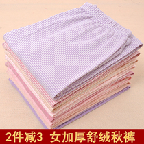 Womens thickened plush large size pants warm pants comfortable and breathable cotton warm single autumn pants cotton wool pants autumn and winter