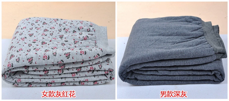 Mùa đông nam và nữ quần cotton cotton trung niên cộng với phân bón để tăng quần ấm dày cao eo rộng quần rộng 200 kg quần giữ nhiệt nhung nam