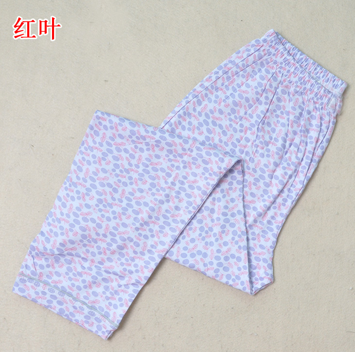 New cotton pajama quần nữ trung niên mỏng dệt kim cotton pajama quần quần cộng với phân bón để tăng điều hòa không khí quần nhà quần mùa hè phụ nữ quần tây nữ đẹp