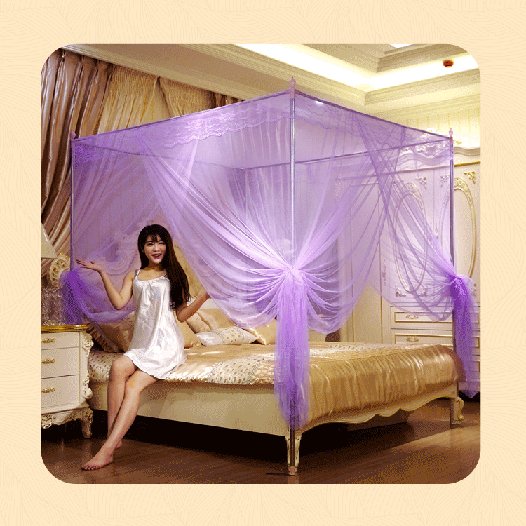 Cung điện muỗi net + 1,5m giường 2 mét 2,2 mét giường 1.8m giường muỗi net duy nhất đôi nhà ba cửa hạ cánh khung màn xếp gọn