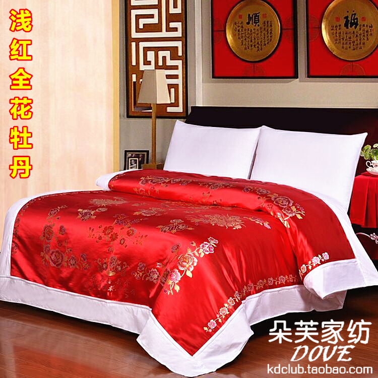 Hàng châu lụa đám cưới quilt cover mềm giả mạo quilt lụa giả mạo trắng quilt quilt thổ cẩm damask cưới quilt bởi rồng và phượng