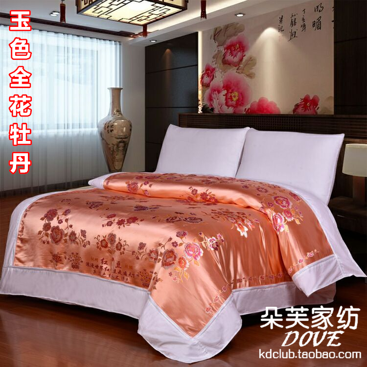 Hàng châu lụa đám cưới quilt cover mềm giả mạo quilt lụa giả mạo trắng quilt quilt thổ cẩm damask cưới quilt bởi rồng và phượng