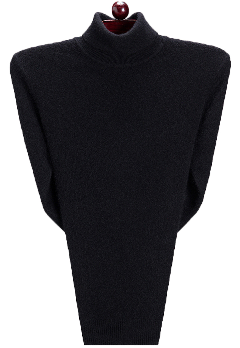 Ordos nam áo nhung nguyên chất trung niên cha cao cổ áo kéo cashmere dày đan len ấm tuyết tùng áo len nam thời trang