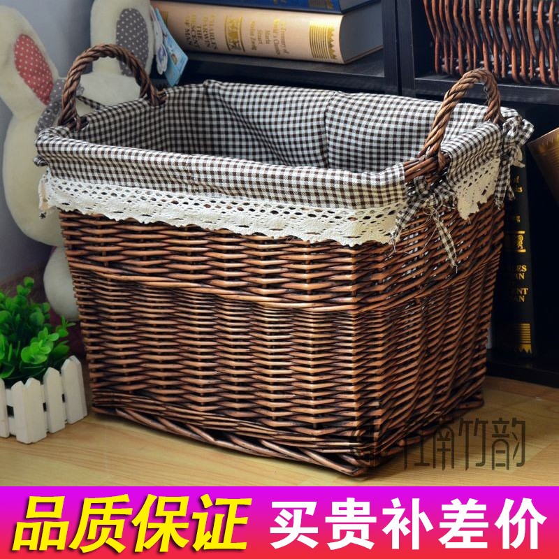 Wicker dirty clothes basket rattan basket storage basket bamboo basket laundry basket large capacity snack storage basket clothes dirty clothes basket