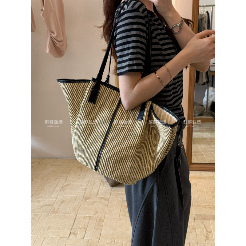 5.16 999 Woven Straw Bag Large Capacity Tote Bag 2026 Resort Style Woven Raffia Underarm Bag