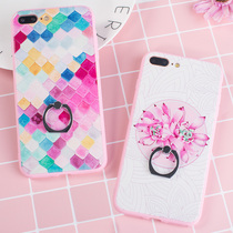 Apple 7plus mobile phone shell female personality creative tide brand iPhone7 with lanyard ring to send tempered film 8plus