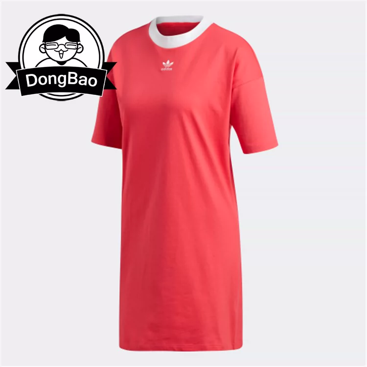 Tháng 7 ADIDAS Cỏ ba lá TREFOIL DRESS Trang phục thể thao thông thường của phụ nữ DH3195 DH3184 - Trang phục thể thao