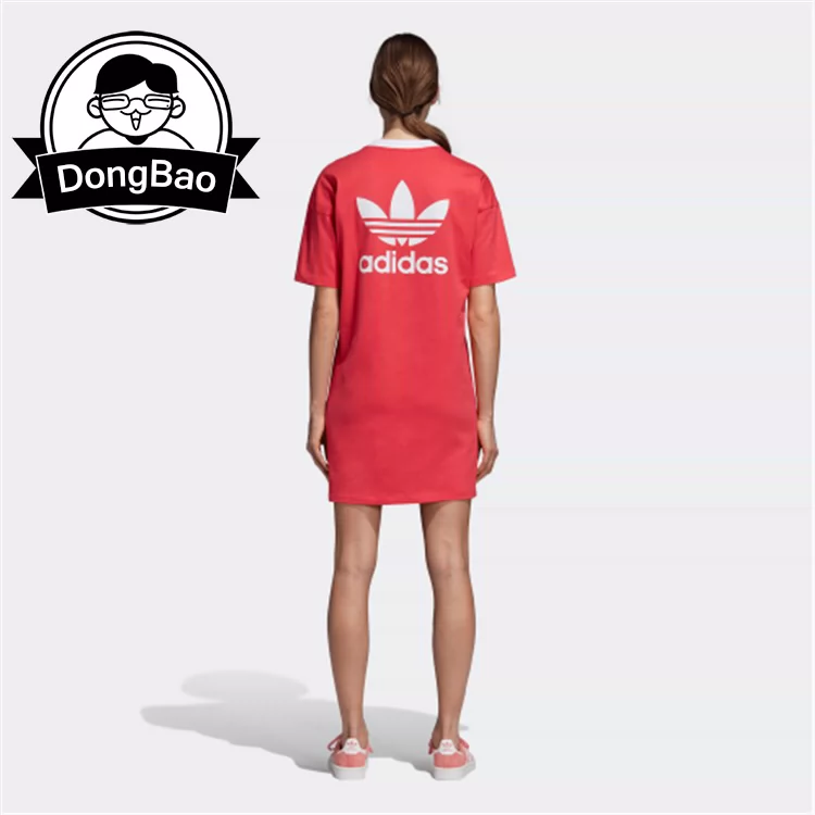 Tháng 7 ADIDAS Cỏ ba lá TREFOIL DRESS Trang phục thể thao thông thường của phụ nữ DH3195 DH3184 - Trang phục thể thao