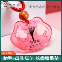 Baby fetal hair pendant diy homemade mouse baby fetal hair souvenir save boys and girls long life lock pendant permanent