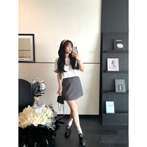 Toe Gluten Miu Ensemble Elegant Half Skirt Micro Fat Mm Imitation Hemp Bamboo Festival Small A Skirt Butterfly Knot Open Fork Half Body Dress Slim Fit