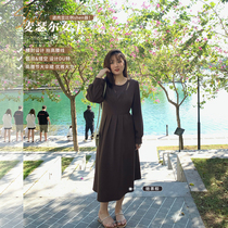 Spot Toe Gluten Methel Woman Main High Waist Hollowed-out Umbrella Skirt Woman slim and thin round collar temperament one-piece dress