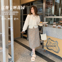 Spot Toe Gluten Temperament Tenderness Toscana Garden Broken Flowers Skirt Woman Fat MM Expats Slim 100 Lap Half Dress