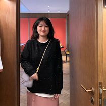 Toe tendons slightly fat MM Korean version of lazy wind fine flashing sweater women 2021 spring new loose slim coat