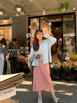 Toe tendons (spot)JuJu girl skirt spring new mini fat mm double breasted loose thin a-line skirt