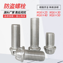 M16 * 25 stainless steel anti-theft bolts for Railway high-speed rail anti-theft bolts source factory