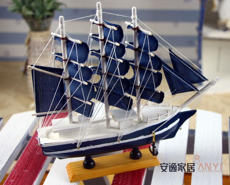 Châu Âu Địa Trung Hải nhà phòng khách trang trí sáng tạo thủ công bằng gỗ mô hình thuyền nhỏ đồ trang trí quà tặng phụ kiện trang trí phòng ngủ