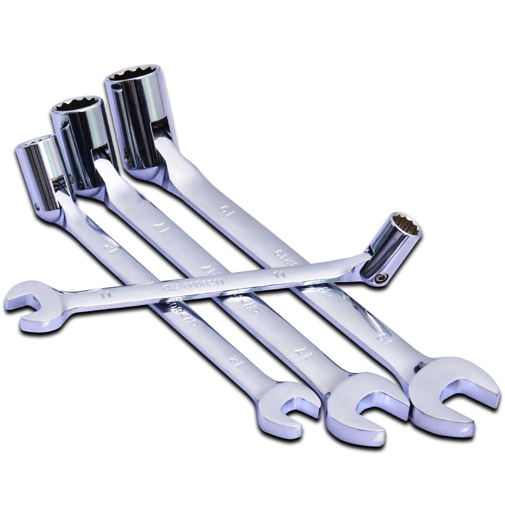 Movable head sleeve dual-use wrench 8-22mm Ling Bu wrench sleeve opening plum wrench auto repair tool