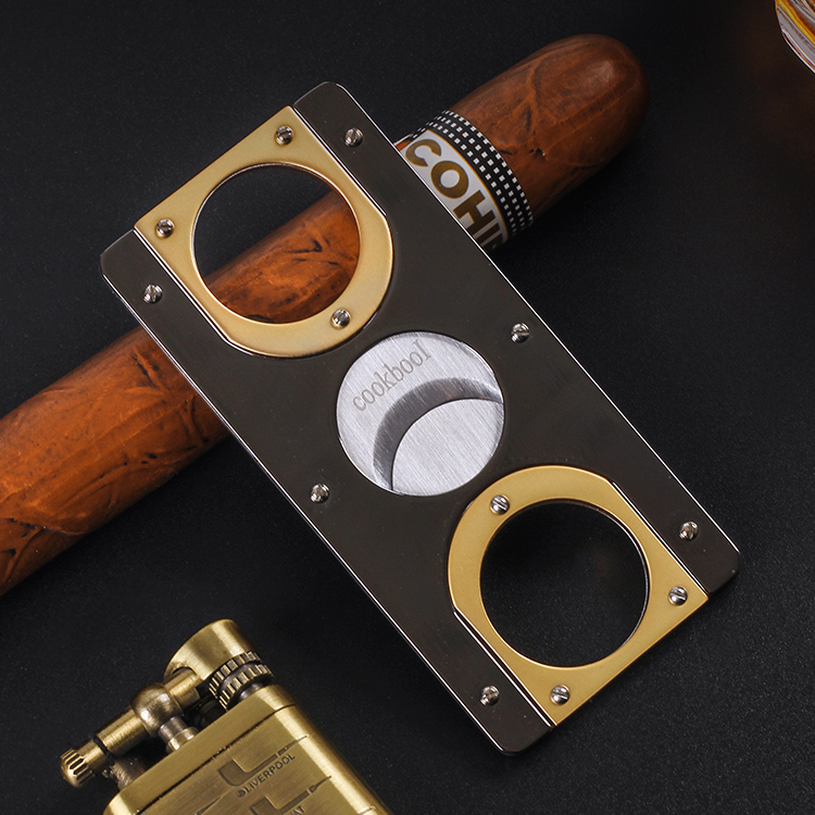 Cigar knife scissors double-edged cigarette knife portable stainless steel sharp cigar cut cigar smoke Cuban cigars