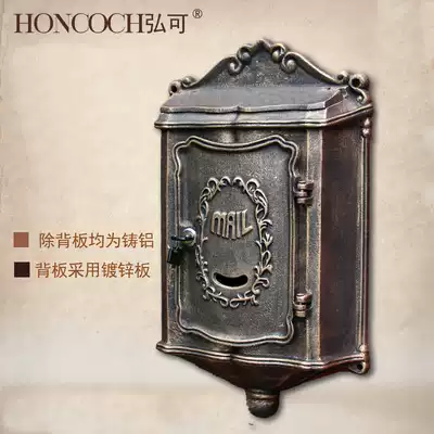 European Villa mailbox outdoor cast aluminum no rust box outdoor box with lock mailbox retro letter box new product