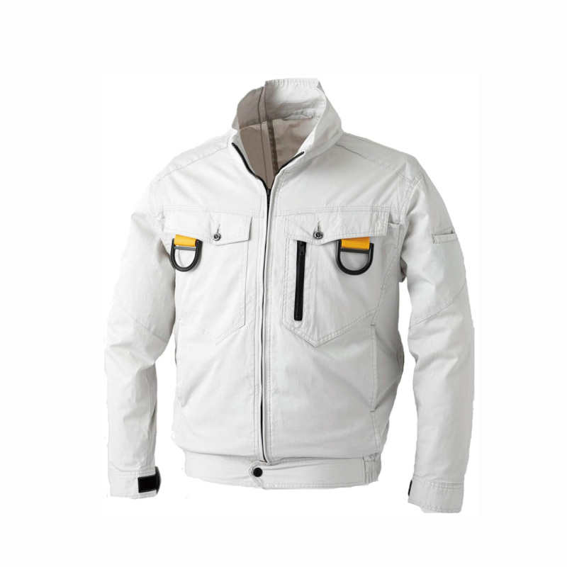Pure Cotton Fabric Heatstroke Prevention Work Jacket Air-Conditioned Clothing Unisex Summer Stand-Up Collar Zipper Fan Workwear Pure Cotton Fabric Heatstroke Prevention Work Jacket Air-Conditioned Clothing Unisex Summer Stand-Up Collar Zipper Fan Workwear