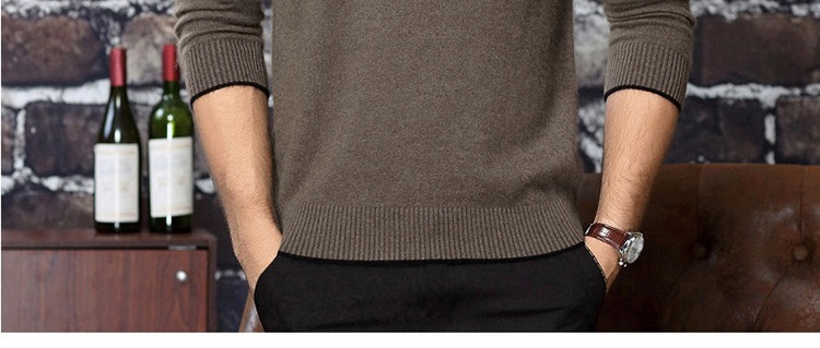 Ordos City 100% áo len cashmere nguyên chất v-cổ nam dệt kim áo hoodie nam