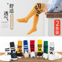 Childrens stockings spring autumn and winter tide color Street M letters Korean girls high socks thin baby stockings
