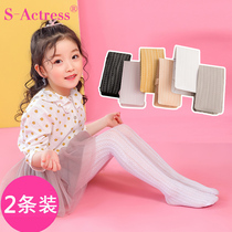 Girls pantyhose thin summer mesh Hollow childrens leggings spring and summer white dance socks baby socks