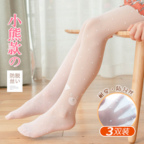 Girls stockings summer thin childrens pantyhose baby leggings anti-hook screen eye pink stockings
