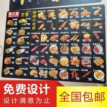 PVC menu Wine Water Menu Burger Point Menu Waterproof Sunscreen Menu Price List Hotel Menu Milk Tea Menu