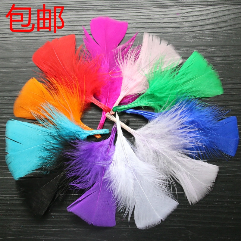 11 color DIY jewelry accessories handmade feather flat turkey feather craft gift decoration toys decoration materials 50