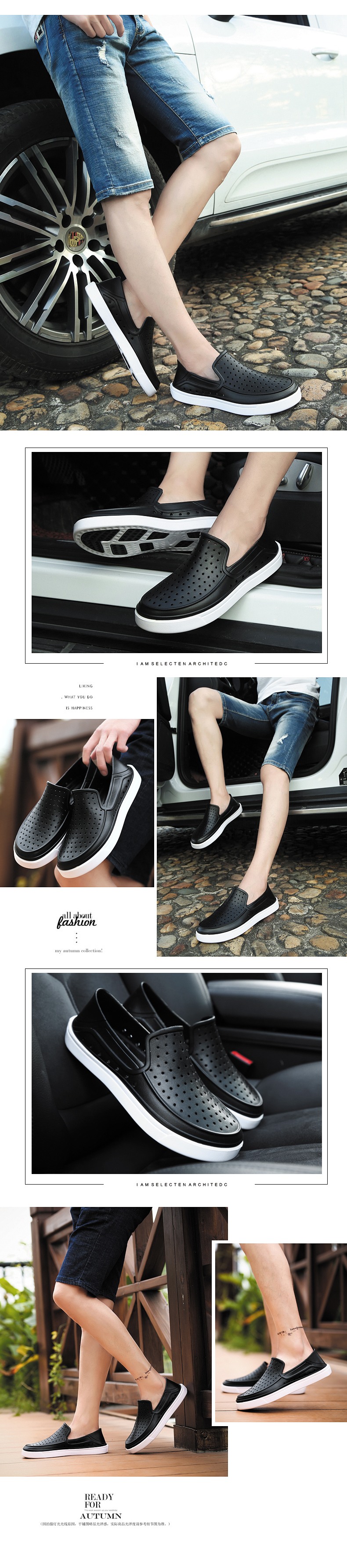 Mùa hè mưa khởi động của nam giới giày non-slip thấp giúp sinh viên đặt chân lười biếng giày nước giày làm việc phẳng dày chịu mài mòn lớn mã triều giày chống nước
