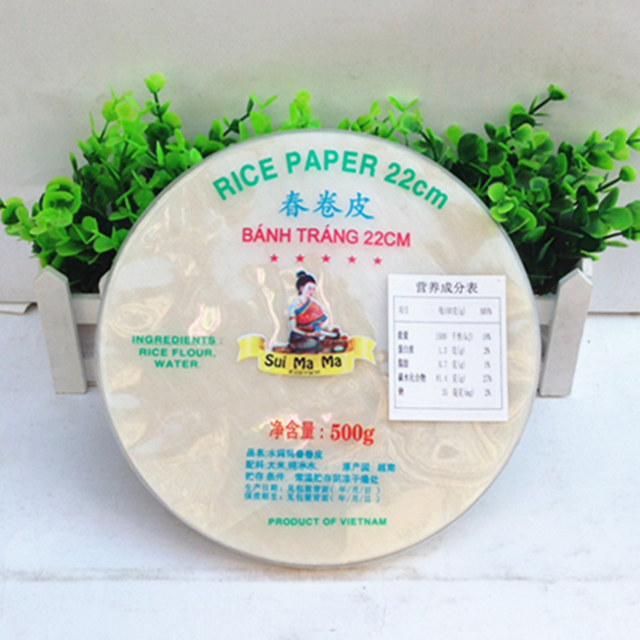 Vietnamese water mother spring roll skin 500g fried spring roll spring roll sushi thin rice paper rice paper 22CM