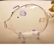 ins wind transparent disposable storage money jar glass section is not desirable only can not enter the cute girl heart cartoon