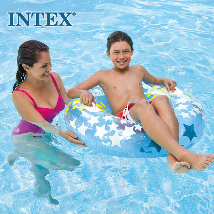 INTEX changes pentagram inflatable swimming ring thickened children adult with handle floating ring Lifebuoy Dramatic Water Toy