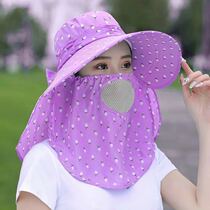 Hat hat female summer sun protection face sun hat big along the cool hat tea picking cycling sun hat