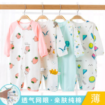 Baby jumpsuit summer thin newborn ha clothes baby newborn cotton long sleeve pajamas air conditioning clothing summer