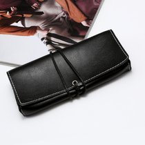 Glasses bag leather simple retro fashion sun glasses storage bag portable protective cover myopia eye box mirror bag