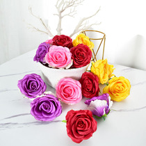 Noble Courtesary Rose Flower Head Emulation Rose Flowers Wedding Satire Clothing Decoration Flower Ring Silk Flower Manufacturer