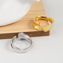 South Korea East Gate simple irregular ultra-fine ring net Red fashion glossy INS cold wind opening ring